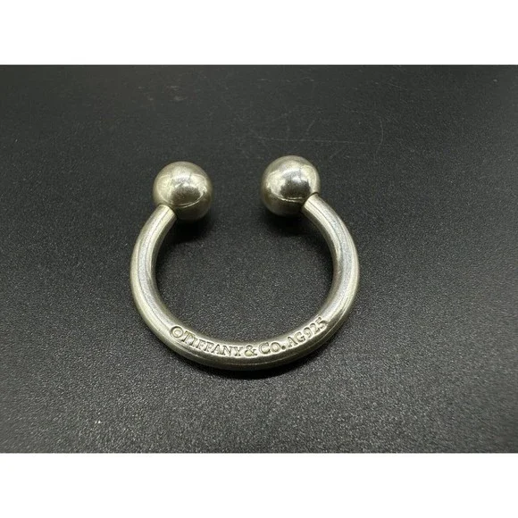 Vintage 2001 Tiffany & Co. Sterling Silver Horseshoe Key  Tiffany and Co Vintage Horseshoe Silver Key Ring Keychain 925 Made 2001 main image 1